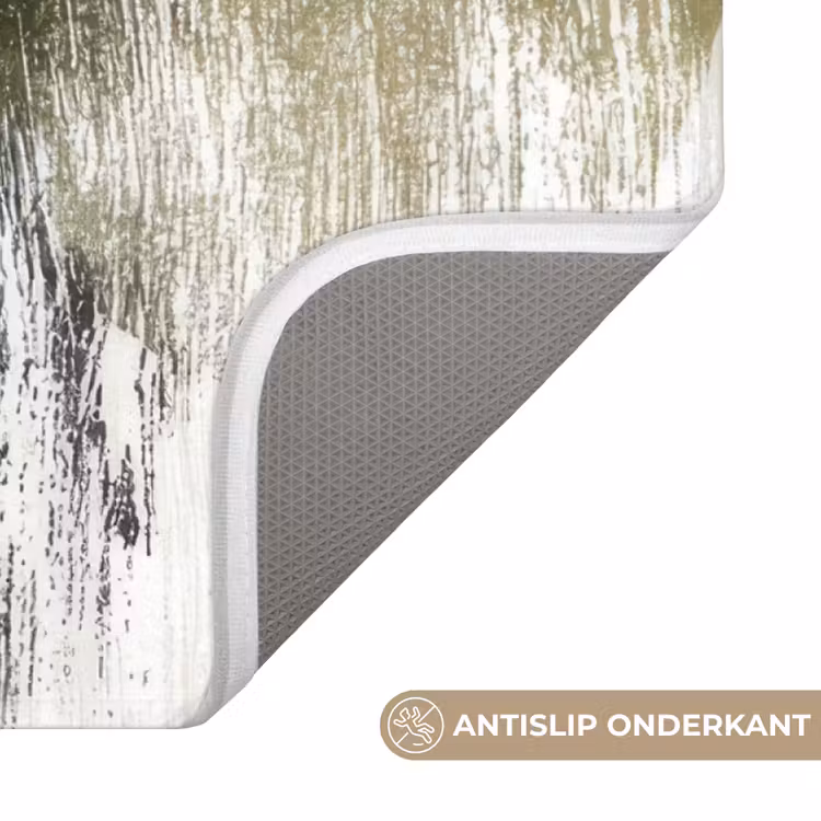 WC Mat - Minimalistisch - Cirkels - Penseelstreken - Beige — 4
