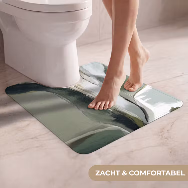 WC Mat - Natuur - Abstract - Groen - Penseelstreken — 5
