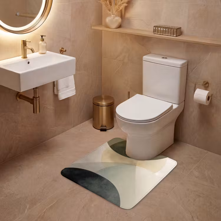 WC Mat - Vlakken - Abstract - Beige - Cirkels — 3