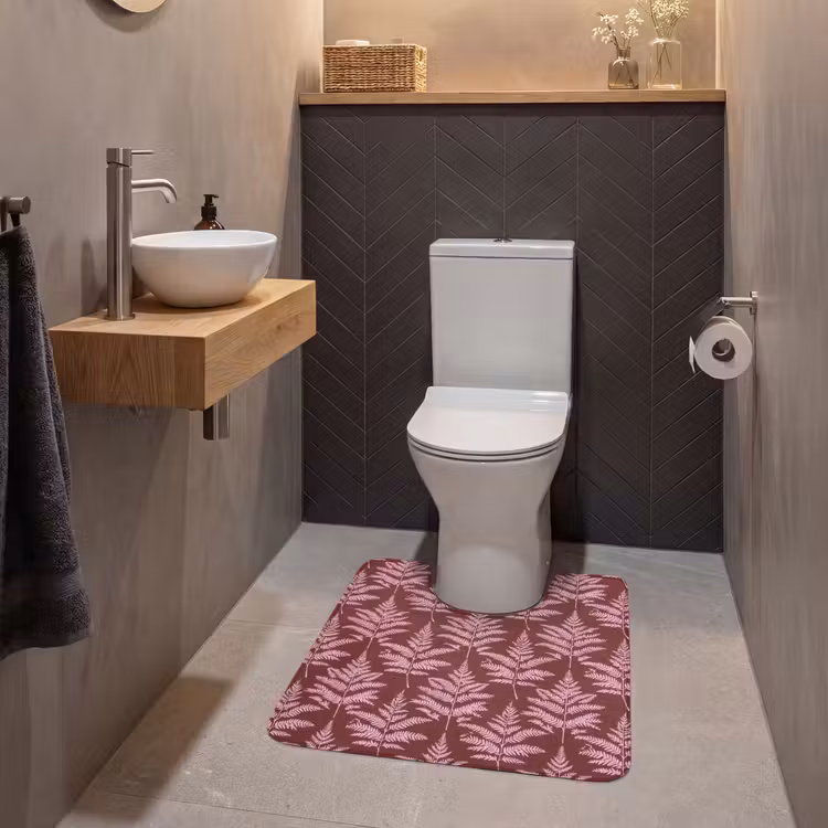 WC Mat - Blad - Patroon - Paars — 2