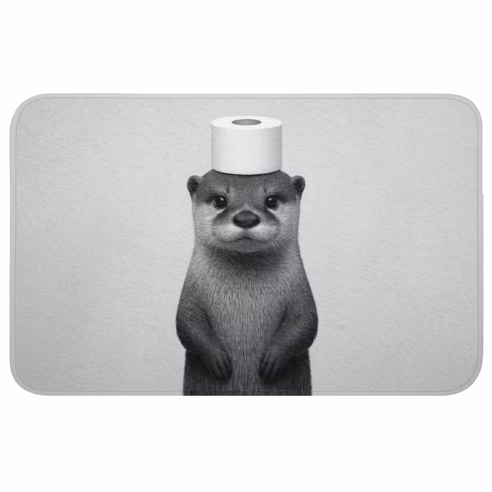 WC Mat - Otter - WC rol - Zwart - Wit — 1