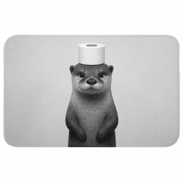 WC Mat - Otter - WC rol - Zwart - Wit — 1