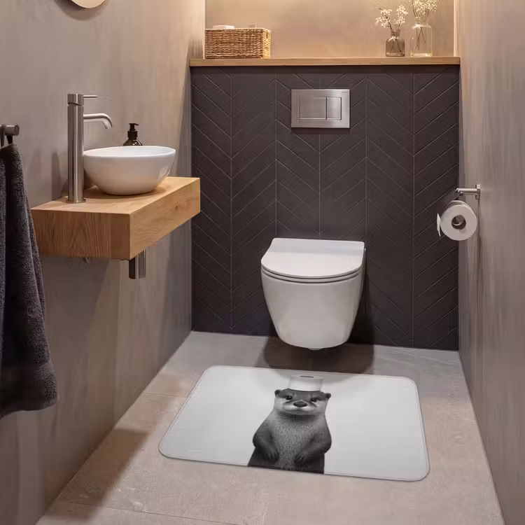 WC Mat - Otter - WC rol - Zwart - Wit — 2