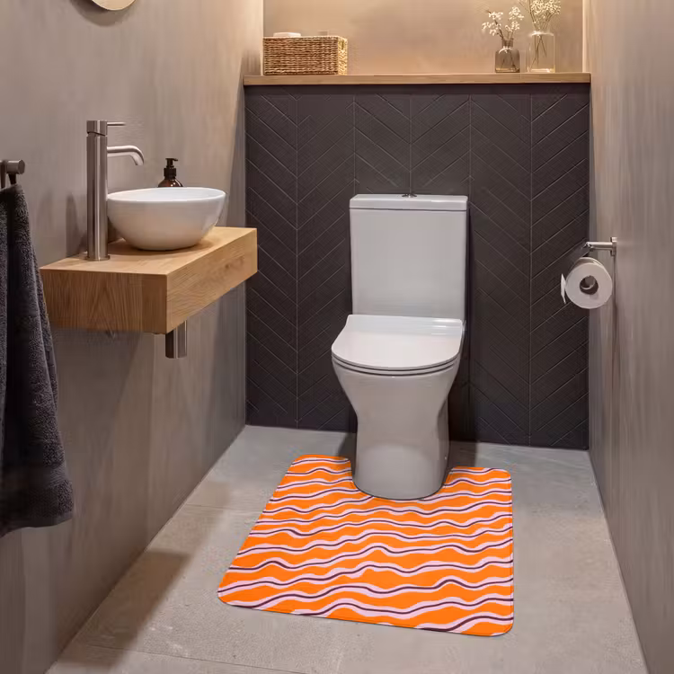 WC Mat - Retro - Golvend - Oranje — 2