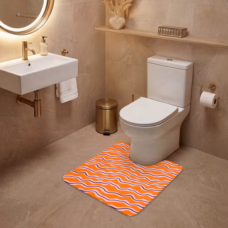 WC Mat - Retro - Golvend - Oranje — 3