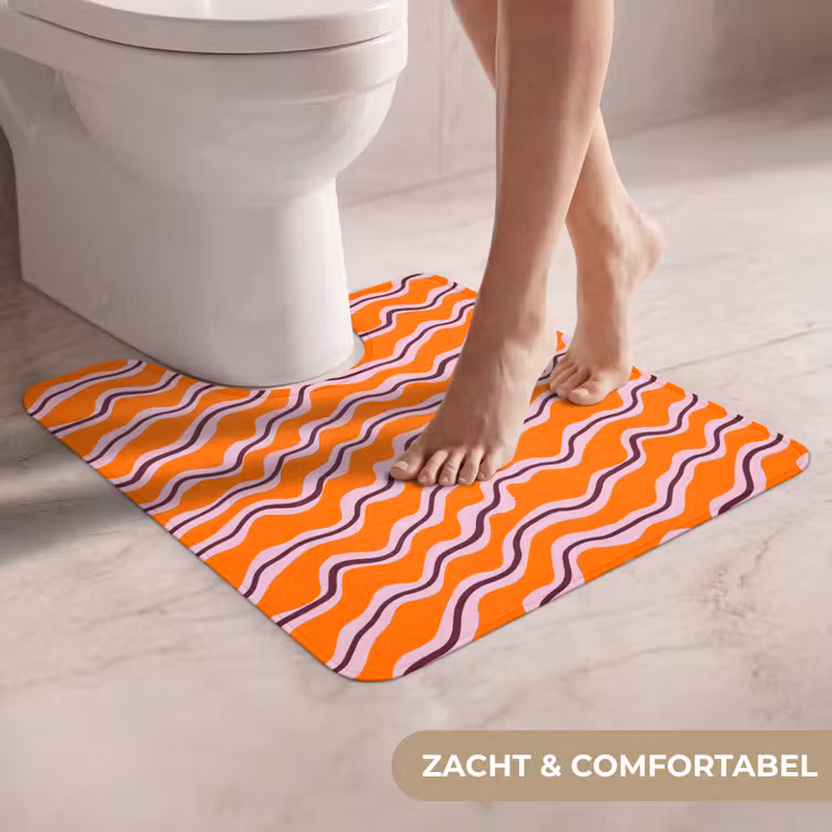 WC Mat - Retro - Golvend - Oranje — 5