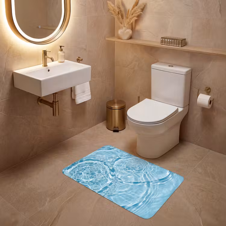 WC Mat - Water - Blauw - bubbels — 4