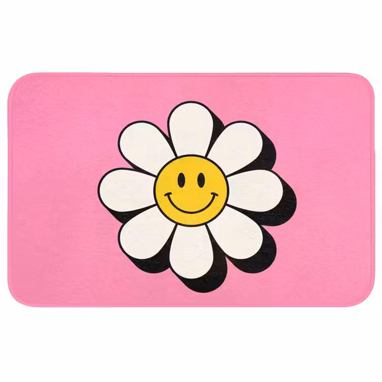 WC Mat - Smiley - Bloem - Roze — 1