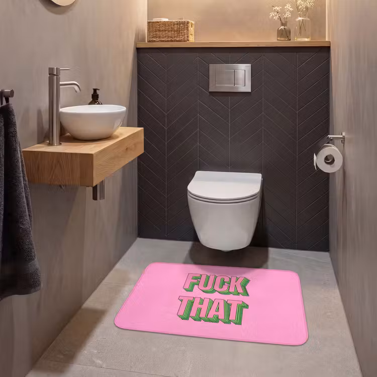 WC Mat - Tekst - Bold - Roze — 2