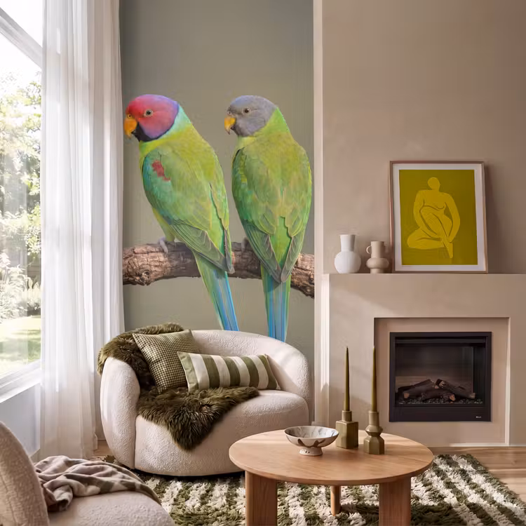 Behang - Papagaai - Tak - Natuur - Kleurrijk — 1