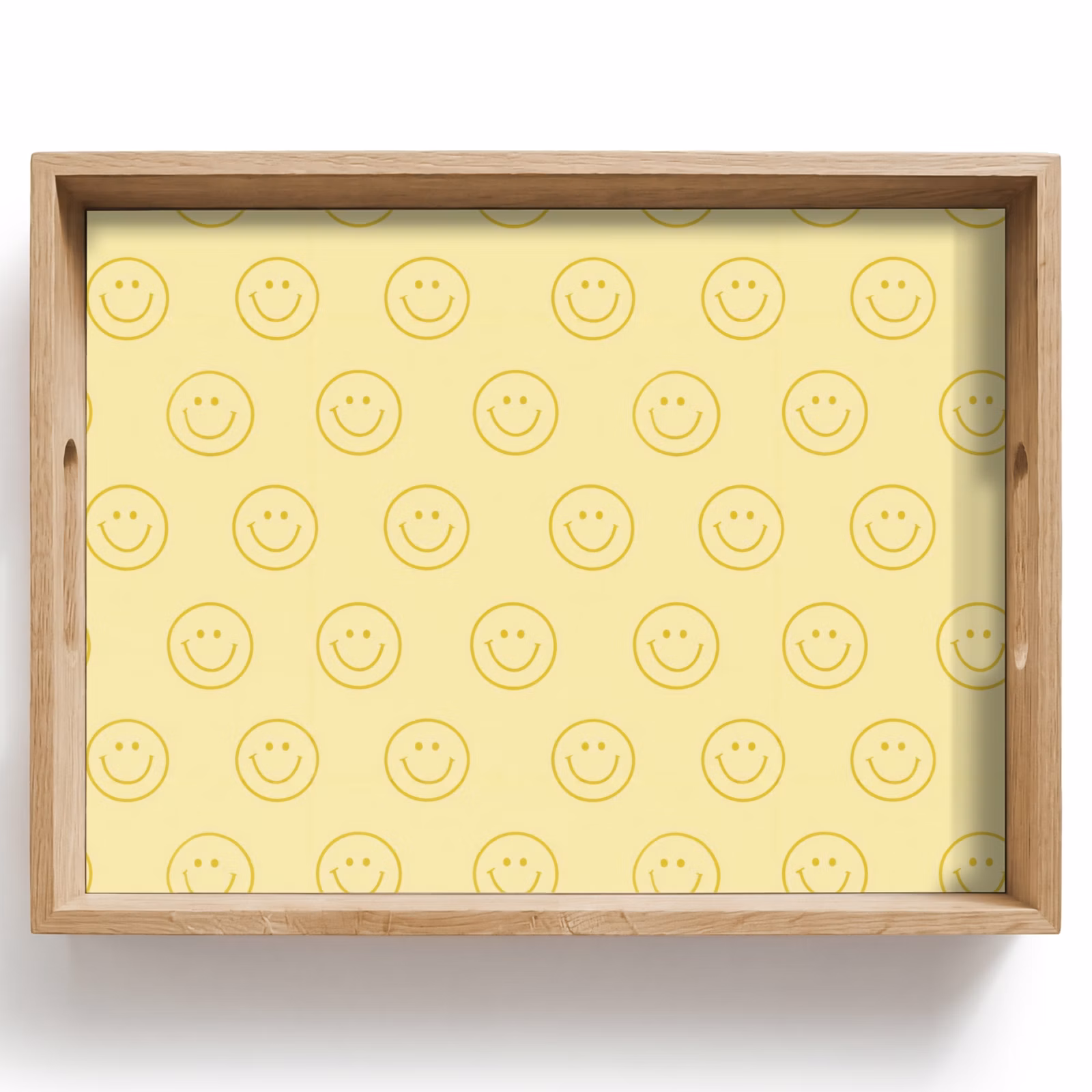Dienblad - Smileys - Patroon - Retro - Zachtgeel — 1