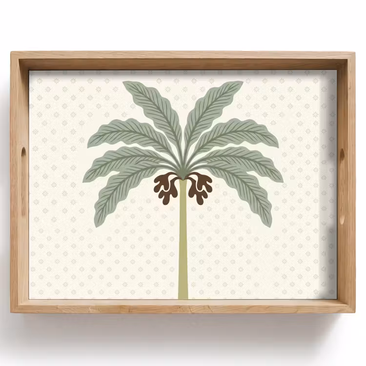 Dienblad - Boom - Bladeren - Groen - Decoratief - Beige — 1