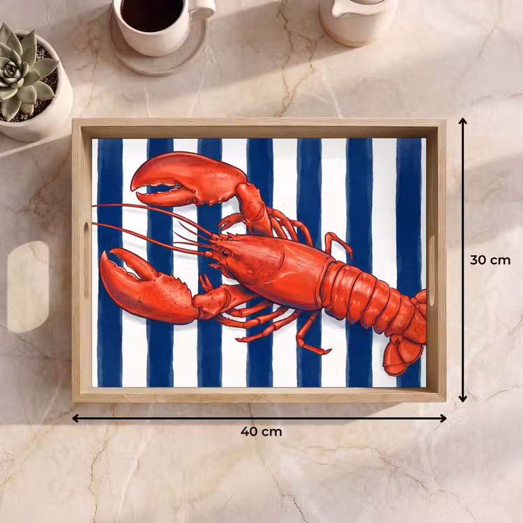 Dienblad - Schaaldier - Kreeft - Marine - Illustratie - Rood — 9