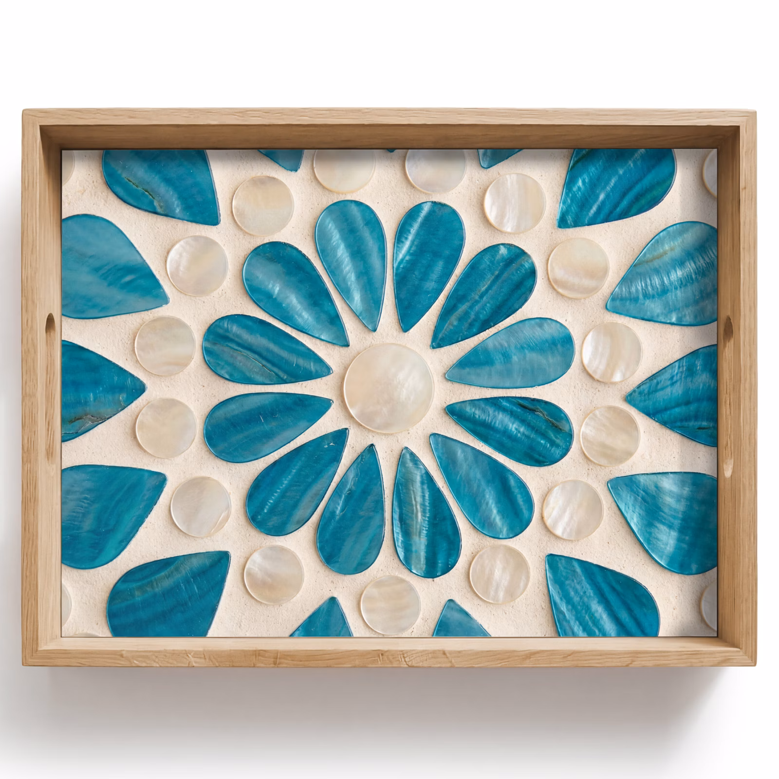 Dienblad - Patroon - Mozaïek - Schelpen - Abstract - Turquoise — 1