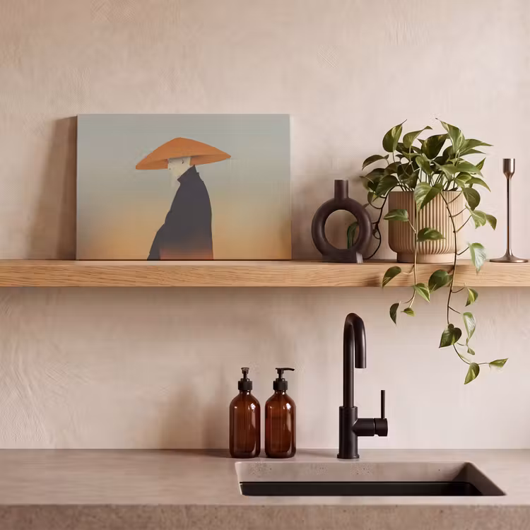 Canvas schilderij - Minimalistisch - Silhouet - Oranje — 3