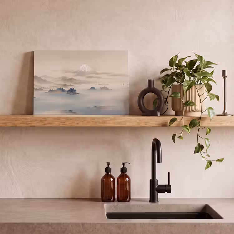 Canvas schilderij - Japans - Landschap - Beige — 3