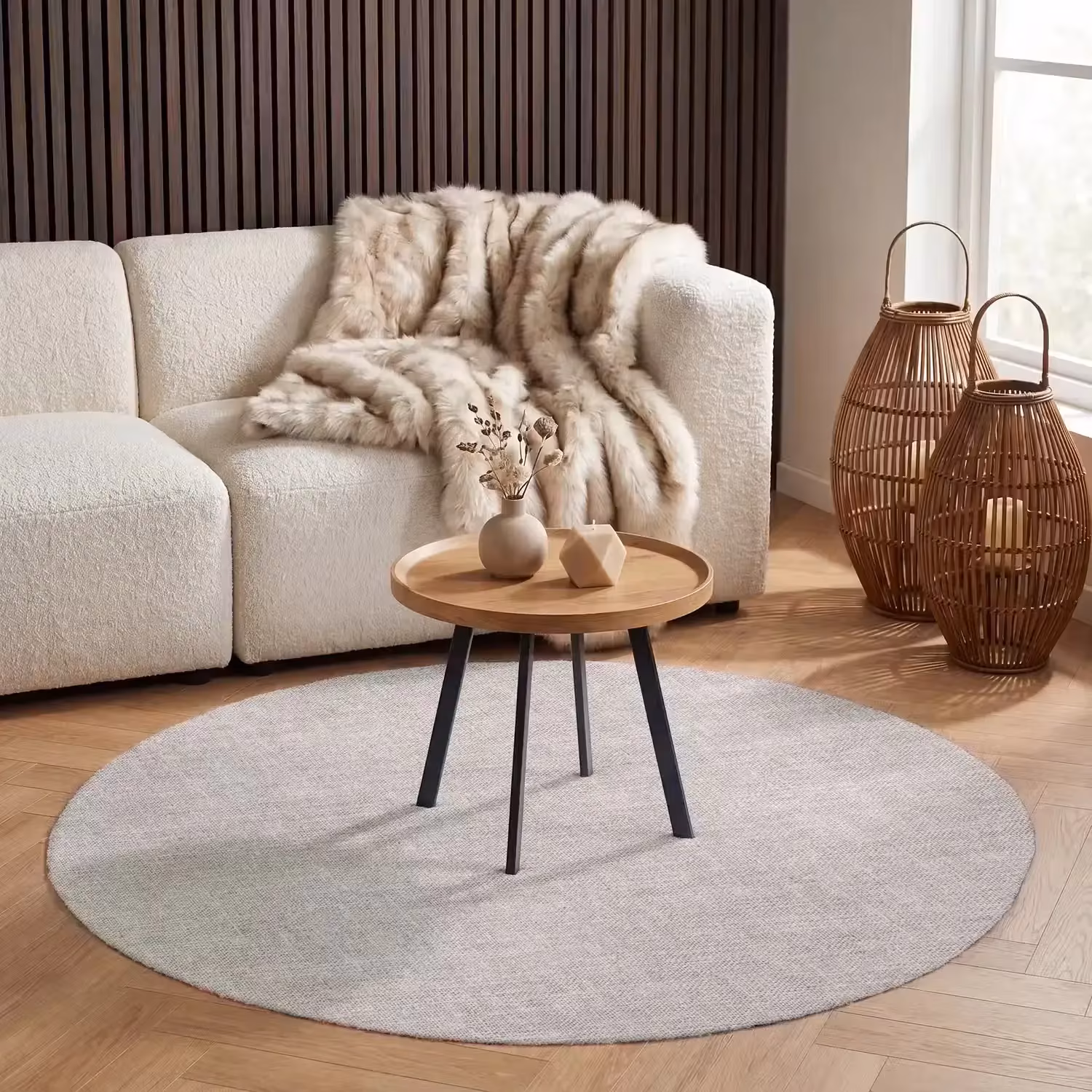 Vloerkleed - Linnen - Textuur - Beige