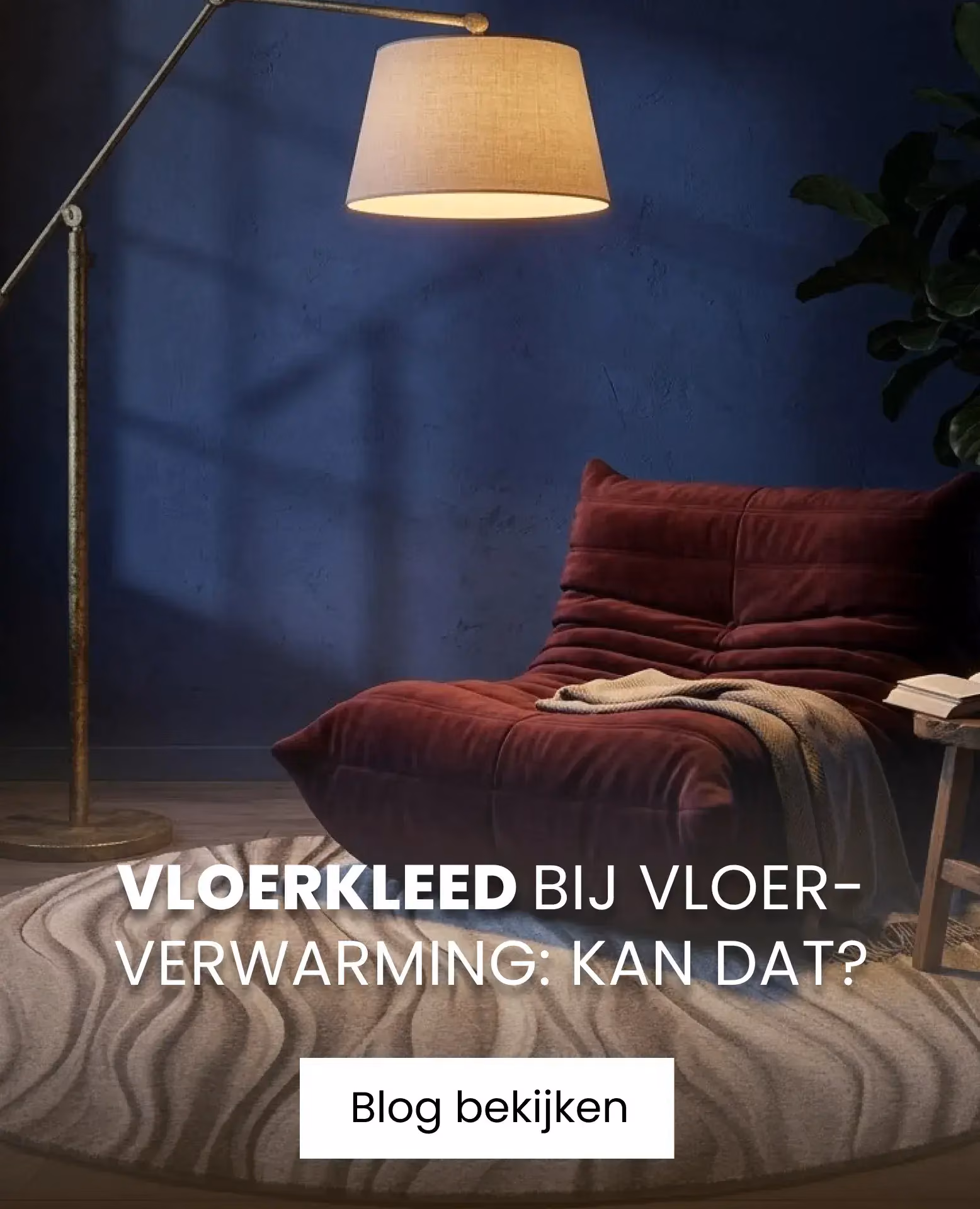 vloerkleed onder rode stoel