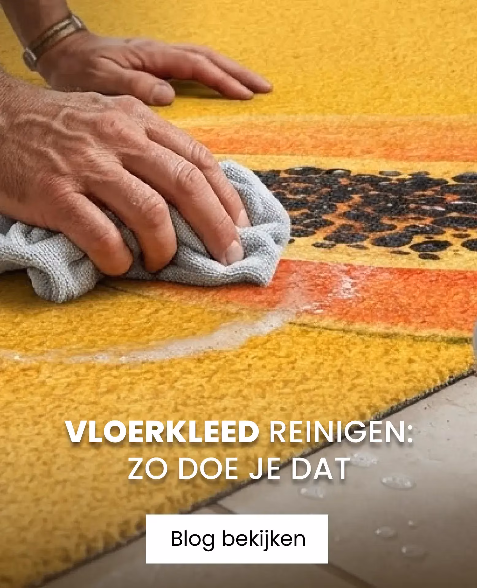 vloerkleed reinigen met doekje