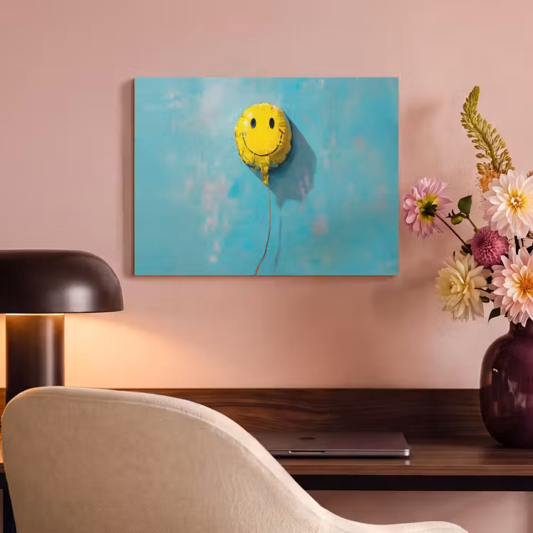 Akoestisch schilderij - Ballon - Geel - Smiley — 4