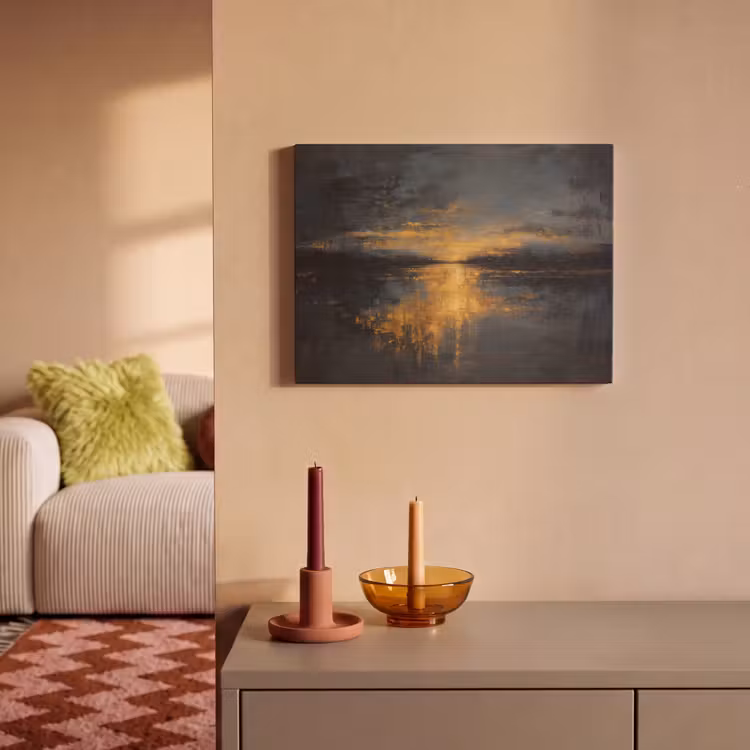 Akoestisch schilderij - Gouden Reflectie op Water — 2
