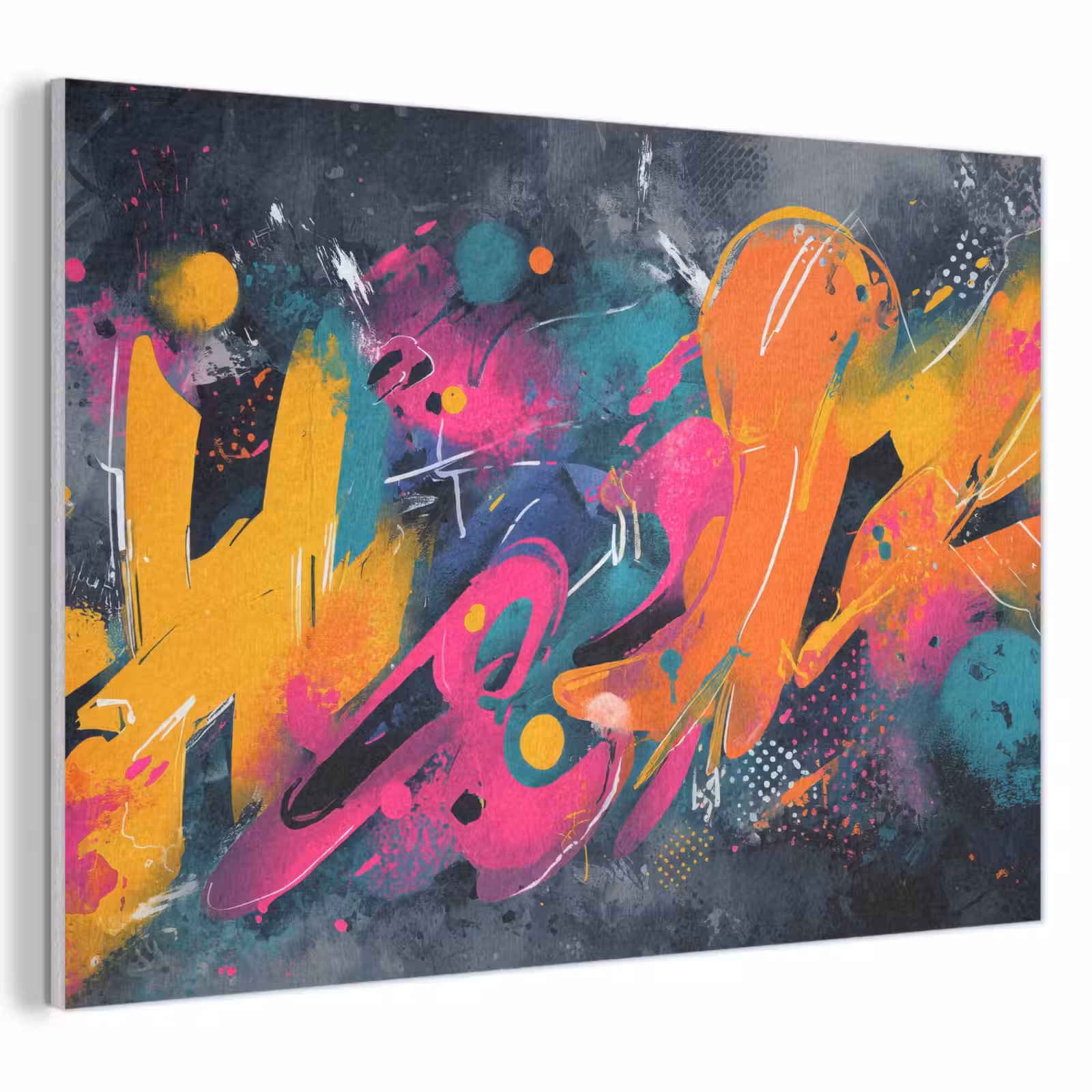 Akoestisch schilderij - Abstract - Graffiti - Kleurrijk - Verfspatten — 1