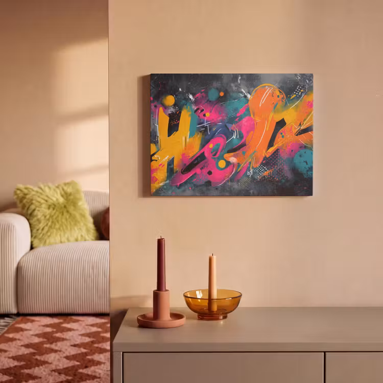 Akoestisch schilderij - Abstract - Graffiti - Kleurrijk - Verfspatten — 2