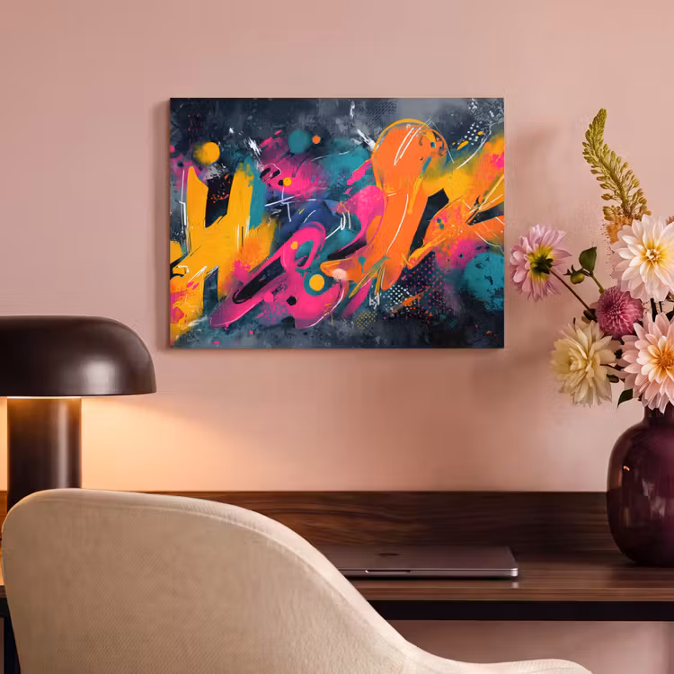 Akoestisch schilderij - Abstract - Graffiti - Kleurrijk - Verfspatten — 4