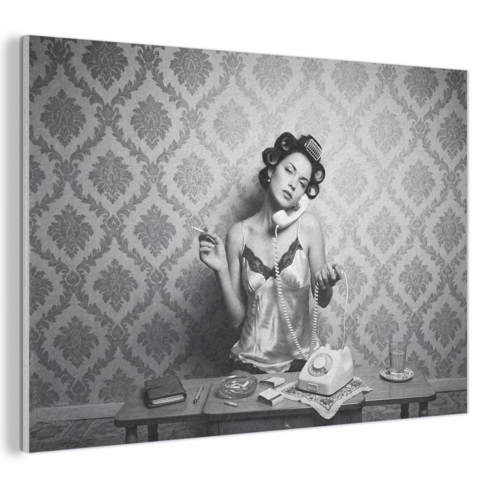 Akoestisch schilderij - Chic - Vrouw - Zwart - Wit — 1