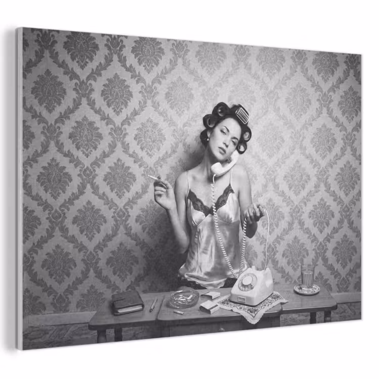 Akoestisch schilderij - Chic - Vrouw - Zwart - Wit — 1