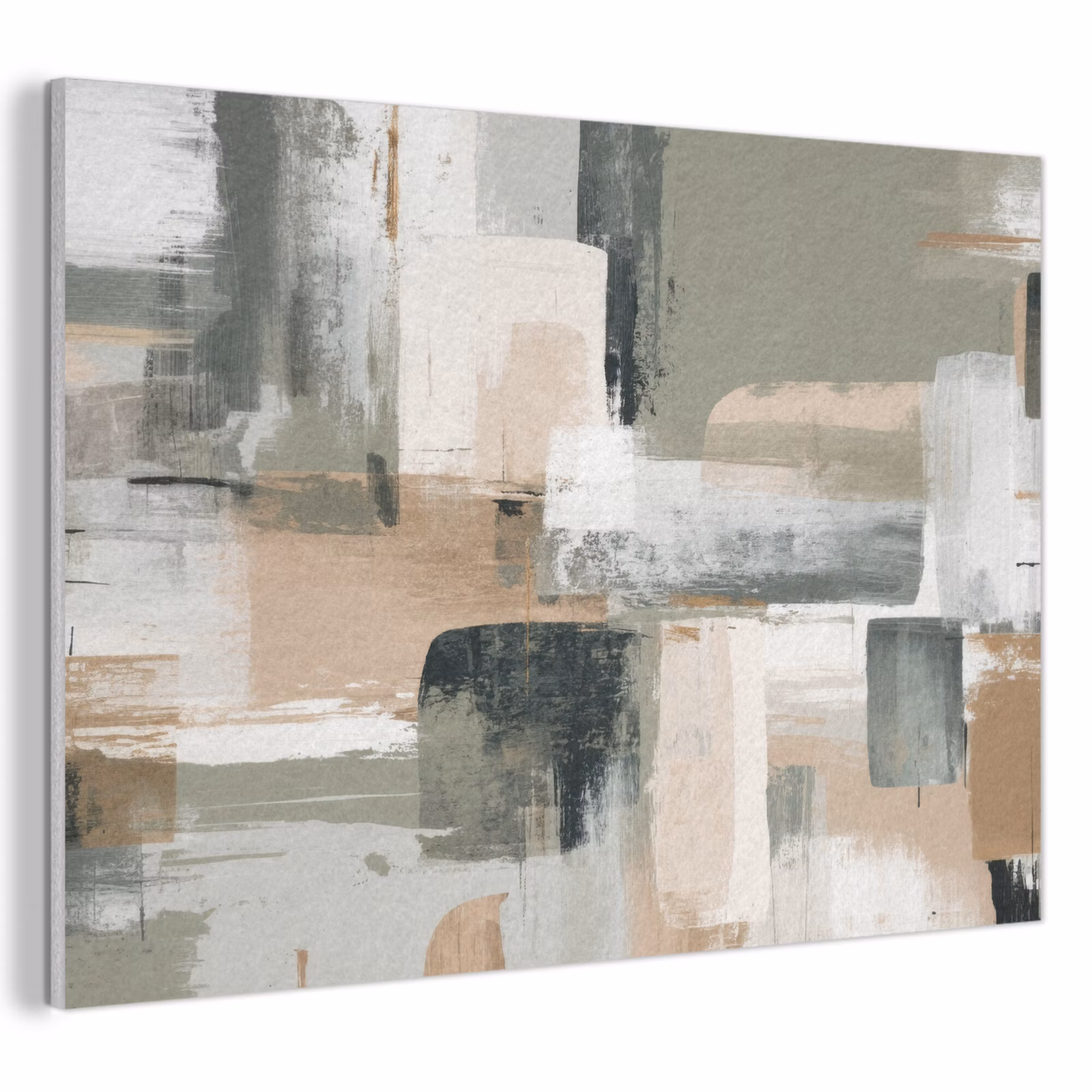 Akoestisch schilderij - Penseelstreken - Abstract - Aardetinten — 1