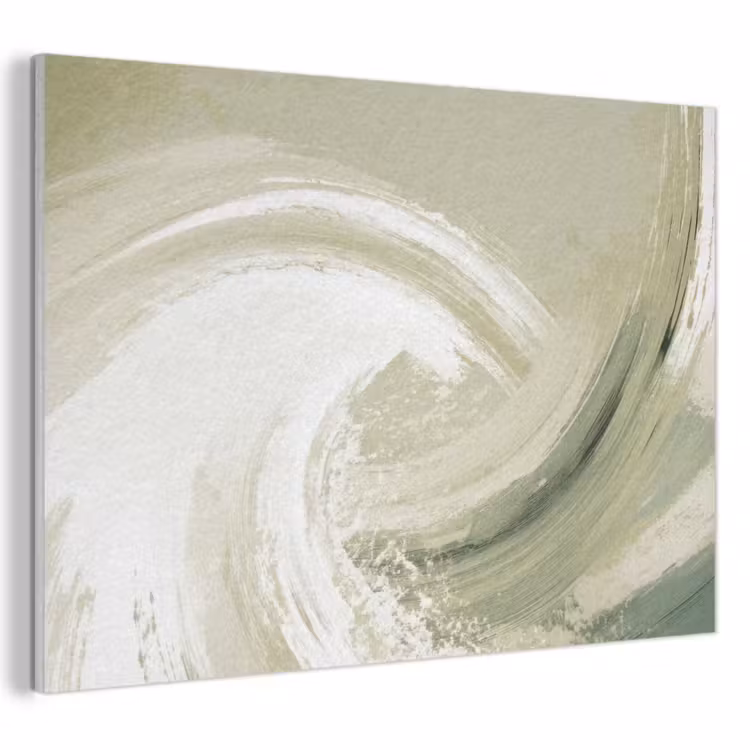 Akoestisch schilderij - Abstract - Penseelstreken - Golven - Groen — 1