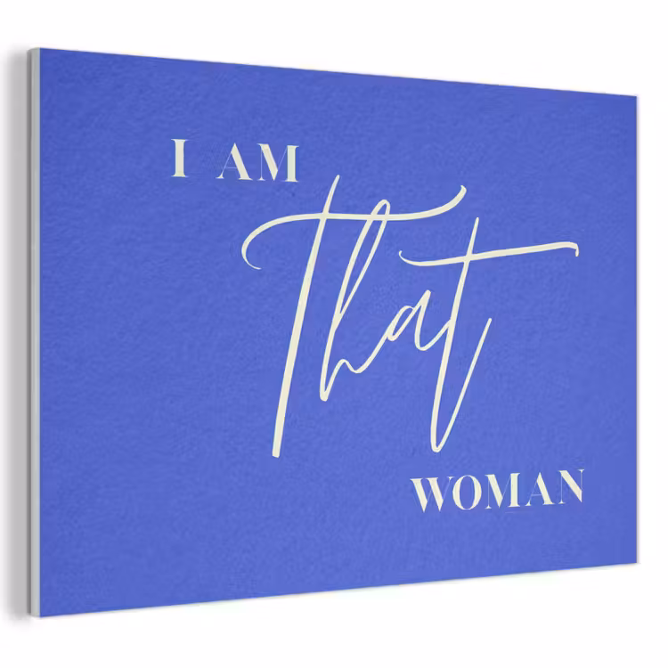 Akoestisch schilderij - Blauw - I am that woman - Sierlijk - Minimalistisch — 1