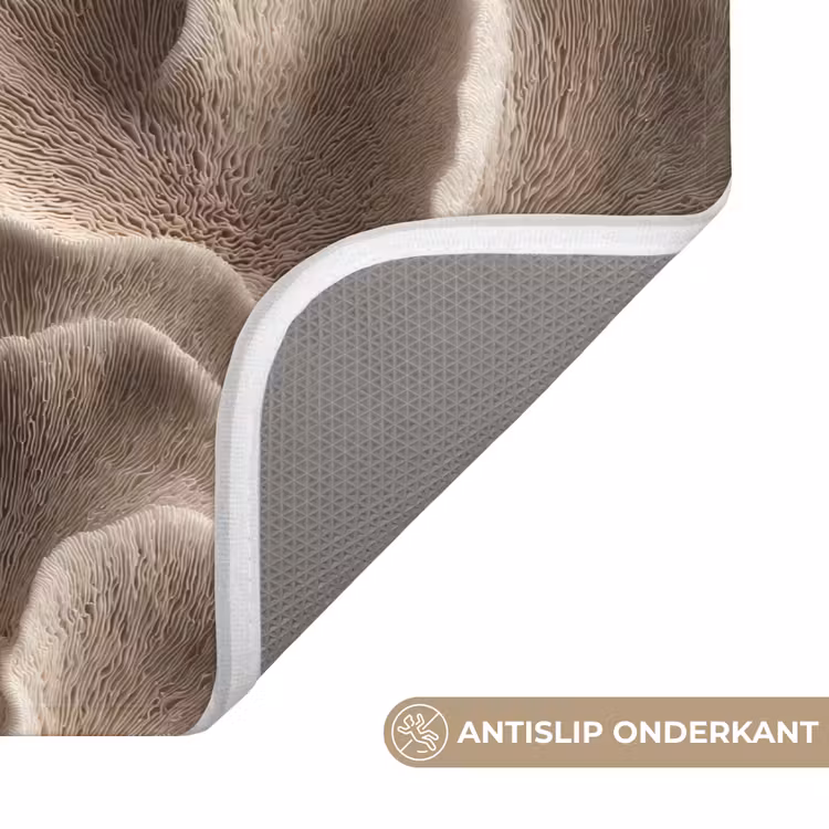 Badmat - Waaiervorm - Beige - Vezel textuur — 3