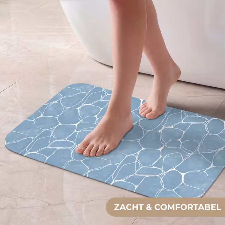 Badmat - Organisch - Patroon - Blauw — 5