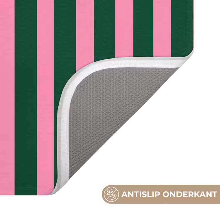 Badmat - Verticale strepen - Groen - Roze — 3