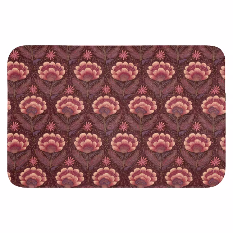 Badmat - Bloemen - Waaier - Paars — 1