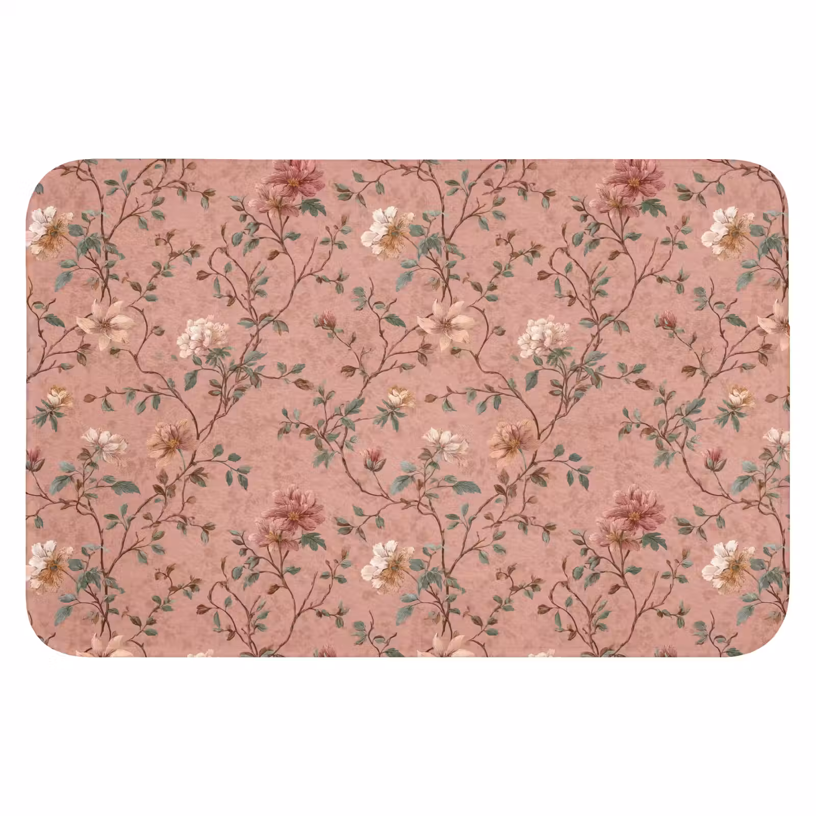 Badmat - Botanisch - Bloemen - Roze — 1
