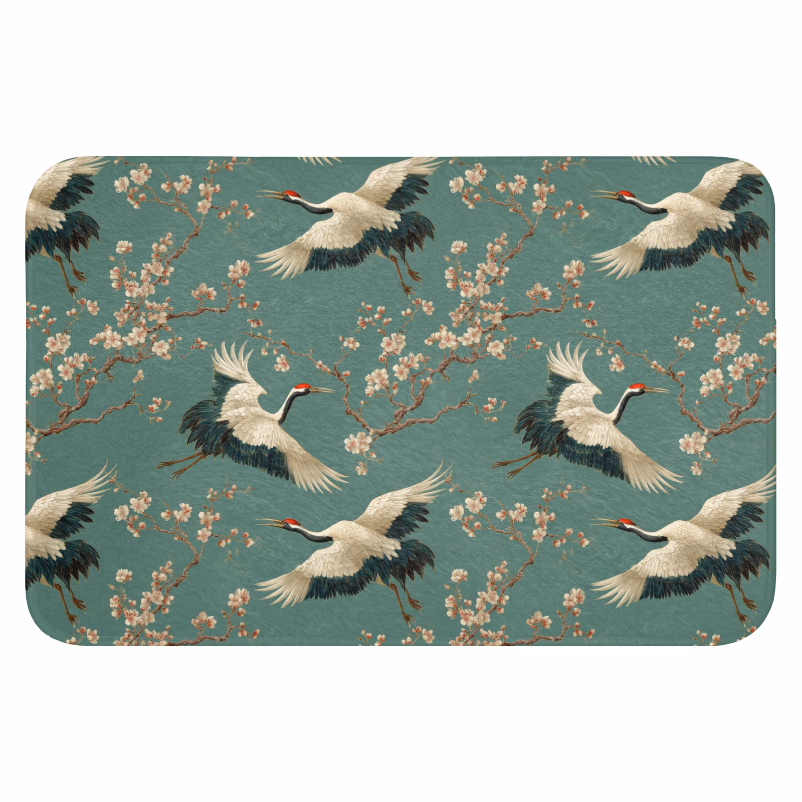 Badmat - Kersenbloesem - Kraamvogels - Groen — 1