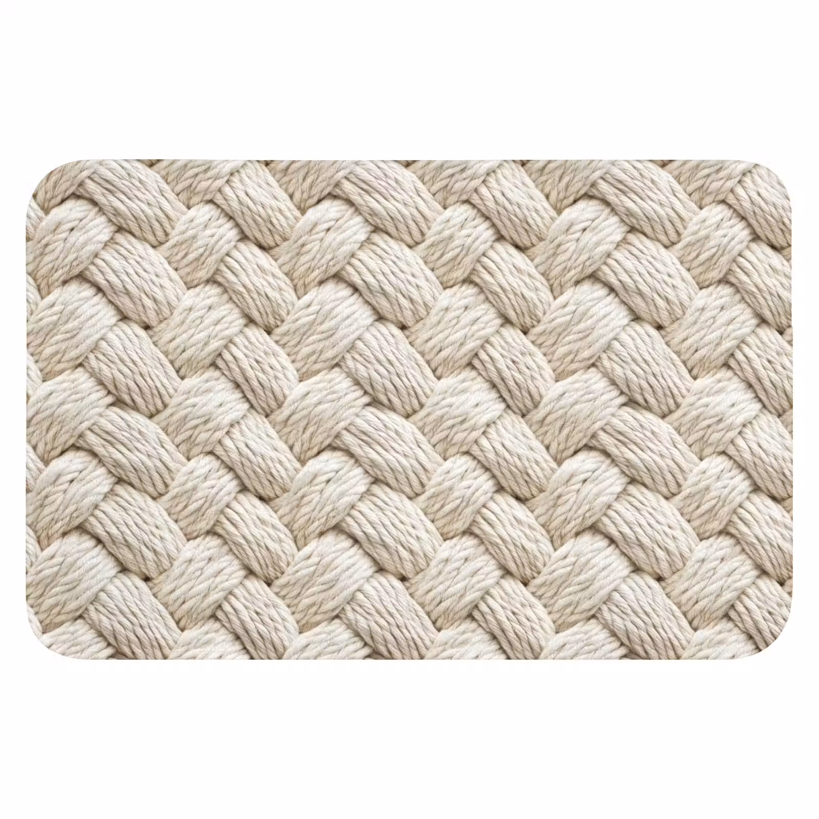 Badmat - Touw - Gebreid - Beige — 1