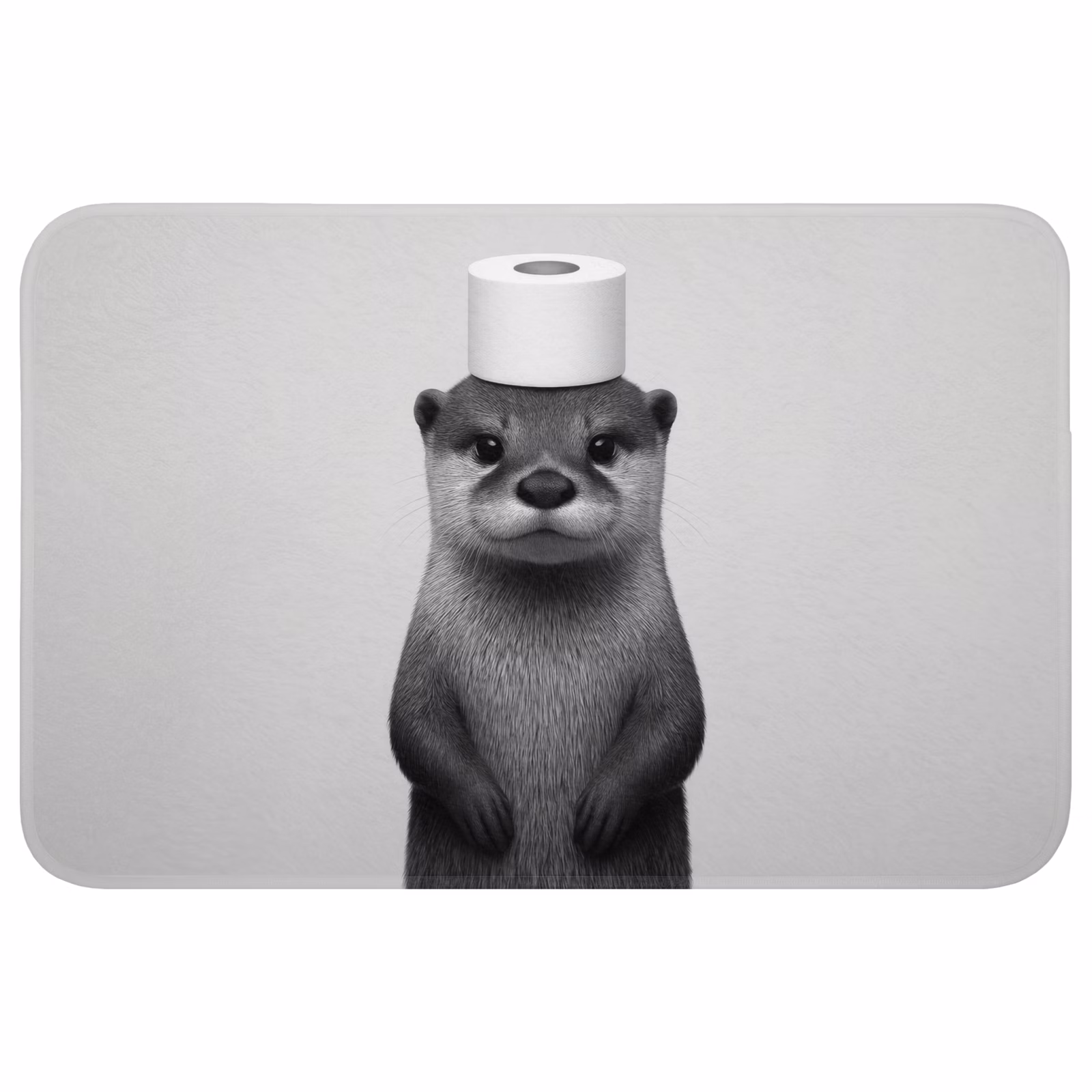 Badmat - Otter - WC rol - Zwart - Wit — 1