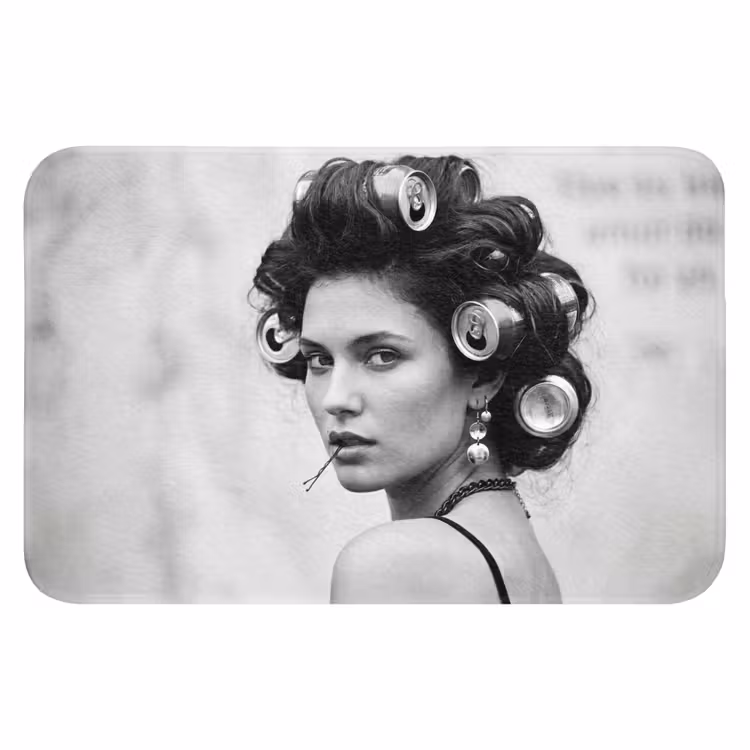 Badmat - Edgy - Vrouw - Zwart - Wit — 1