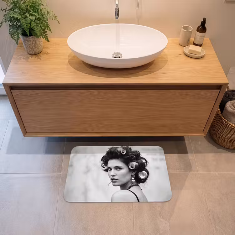 Badmat - Edgy - Vrouw - Zwart - Wit — 2