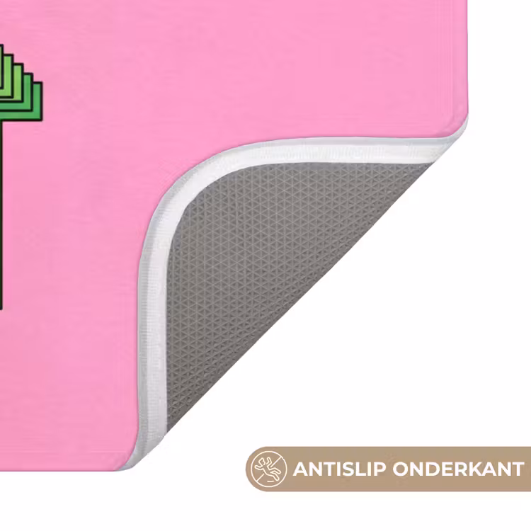 Badmat - Tekst - Bold - Roze — 3