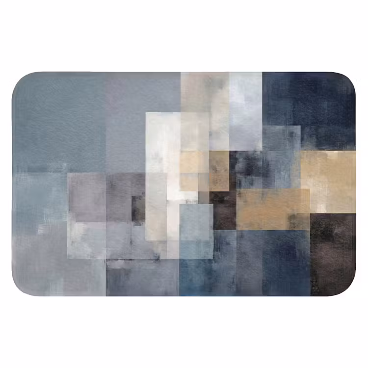 Badmat - Rechthoeken - Abstract - Blauw — 1