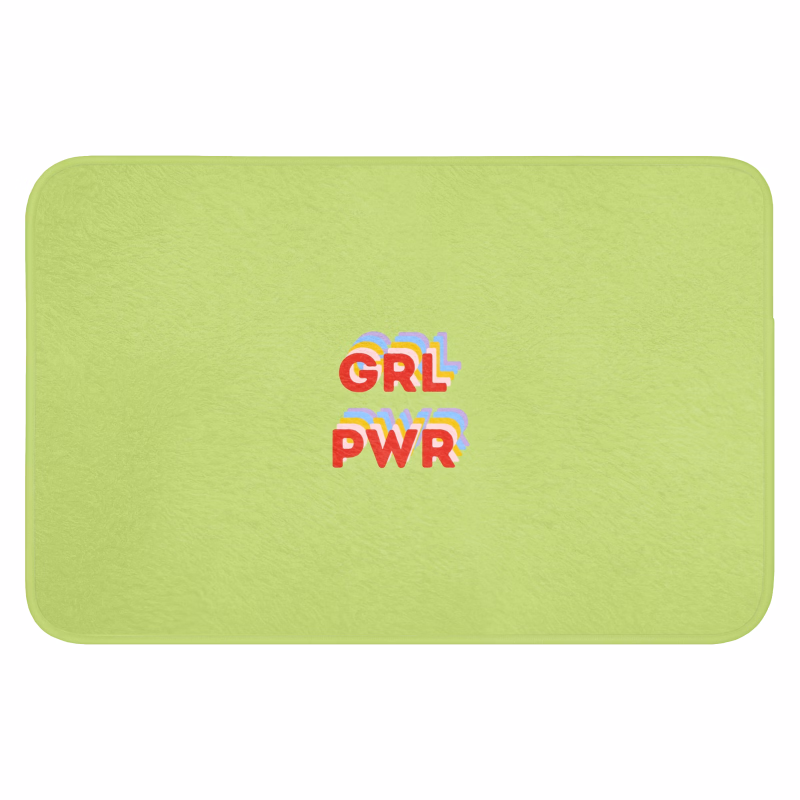 Badmat - Grl pwr - Groen - Rood - 3D — 1