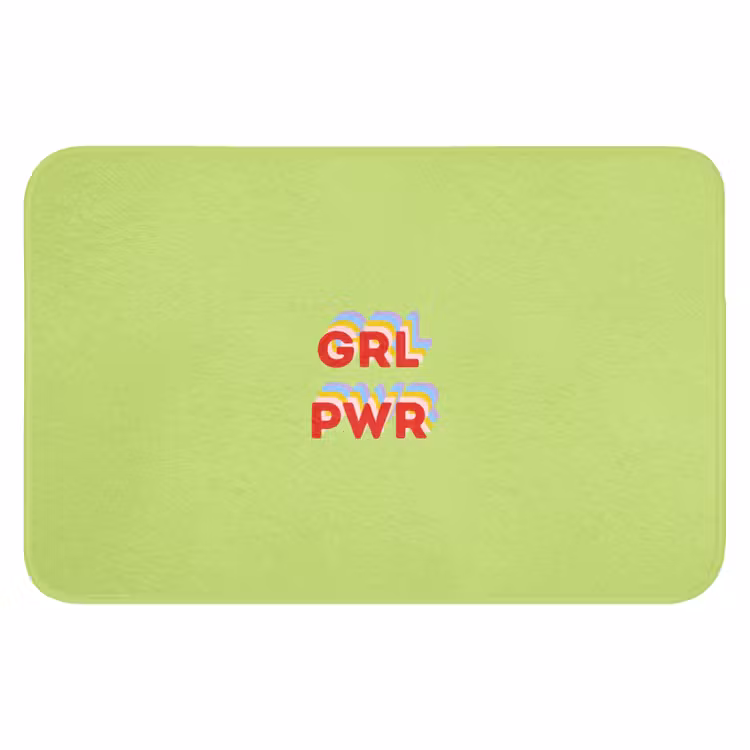 Badmat - Grl pwr - Groen - Rood - 3D — 1