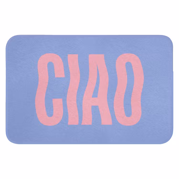Badmat - Ciao - Roze - Blauw - Golvend — 1