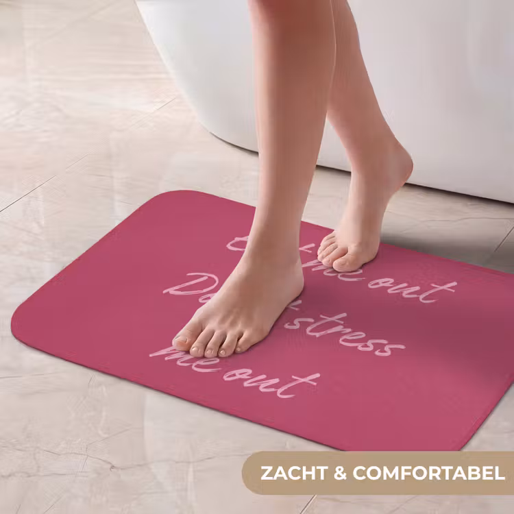 Badmat - eat me out don't stress me out - Roze - Minimalistisch — 5