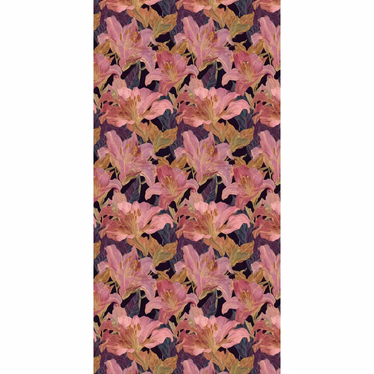 Behang - Lelies - Patroon - Roze - Goud — 2